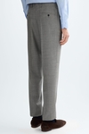 Wool bird's eye weave classic fit suit trousers