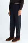 Textured wool relaxed fit trousers