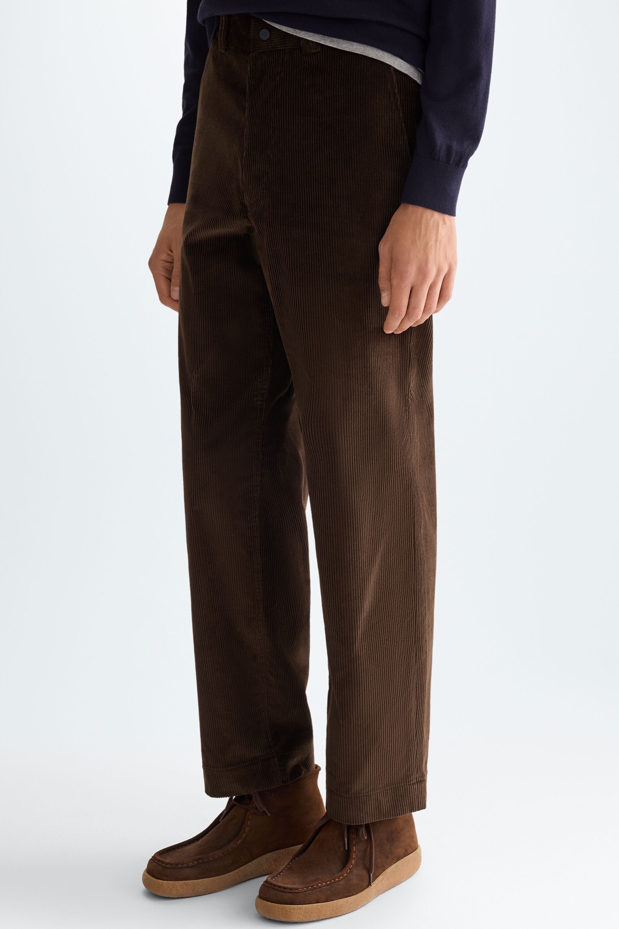 Cotton corduroy relaxed fit trousers