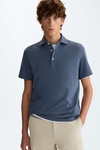 Polo piqué cuello camisero