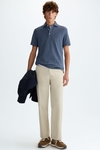 Polo piqué cuello camisero