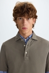Spread collar piqué polo shirt