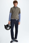Spread collar piqué polo shirt
