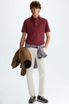 Polo piqué cuello camisero