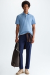 Spread collar piqué polo shirt