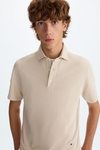 Spread collar piqué polo shirt