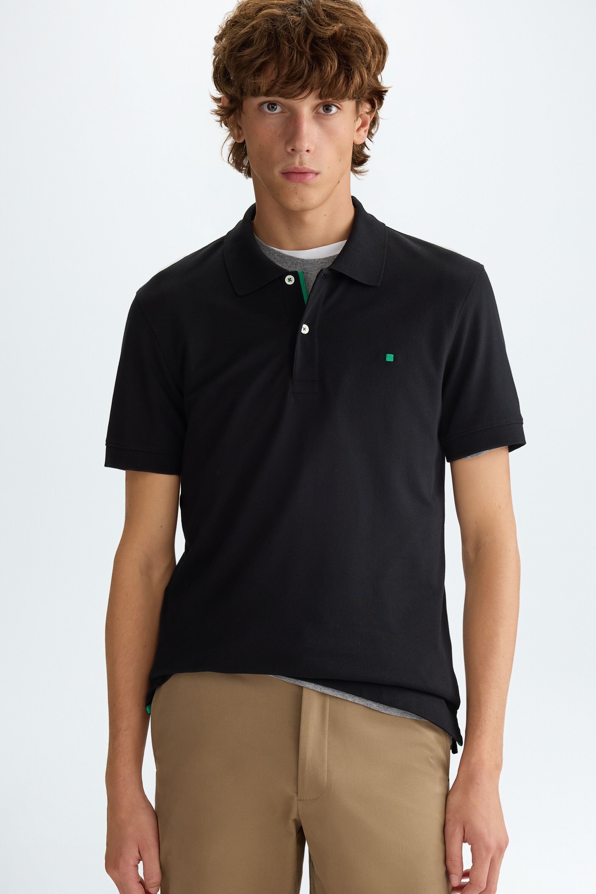 Piqué slim fit polo shirt