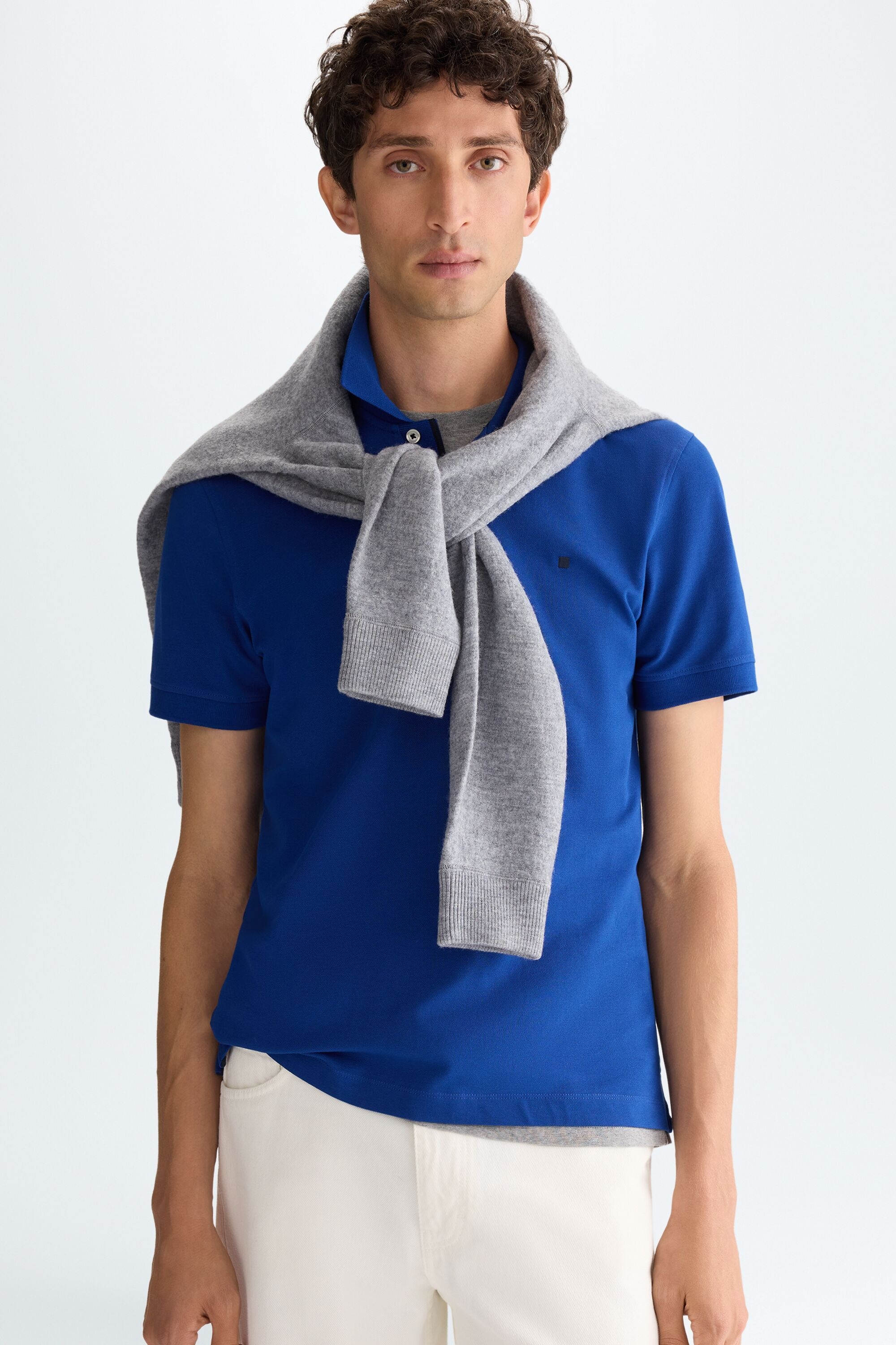 Piqué slim fit polo shirt