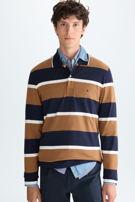 STRIPED JERSEY POLO SHIRT