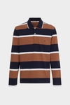 Striped jersey polo shirt