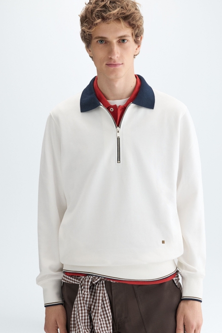 POLO COLLAR TECHNICAL SWEATSHIRT