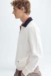 Polo collar technical sweatshirt