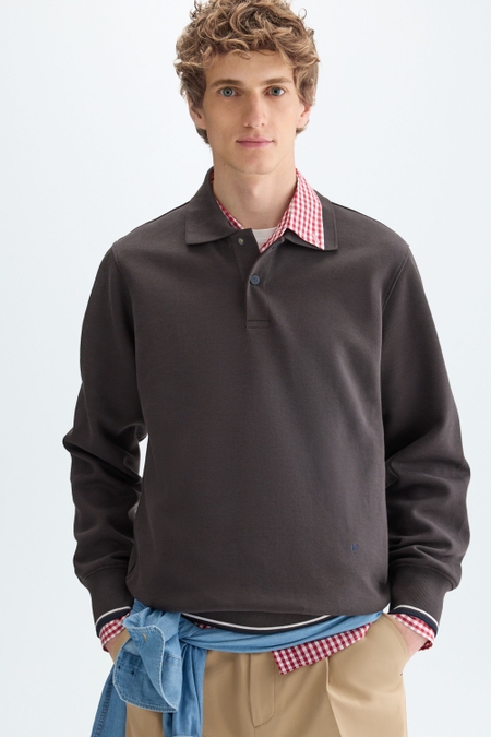 POLO COLLAR TECHNICAL SWEATSHIRT
