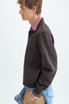 Polo collar technical sweatshirt