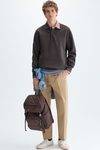 Polo collar technical sweatshirt