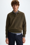 Polo collar technical sweatshirt