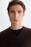 Merino wool V-neck sweater