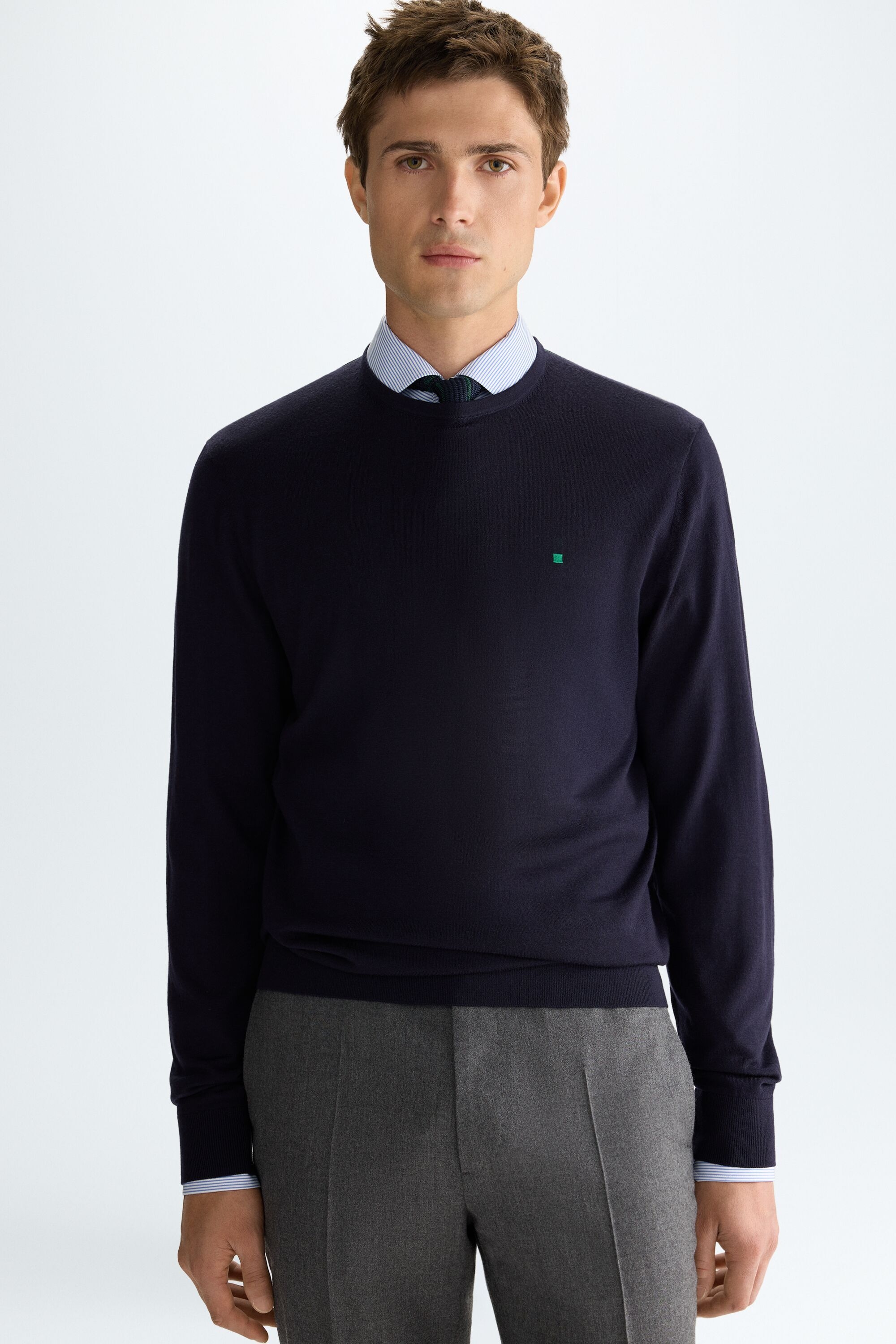 Merino wool crew-neck sweater