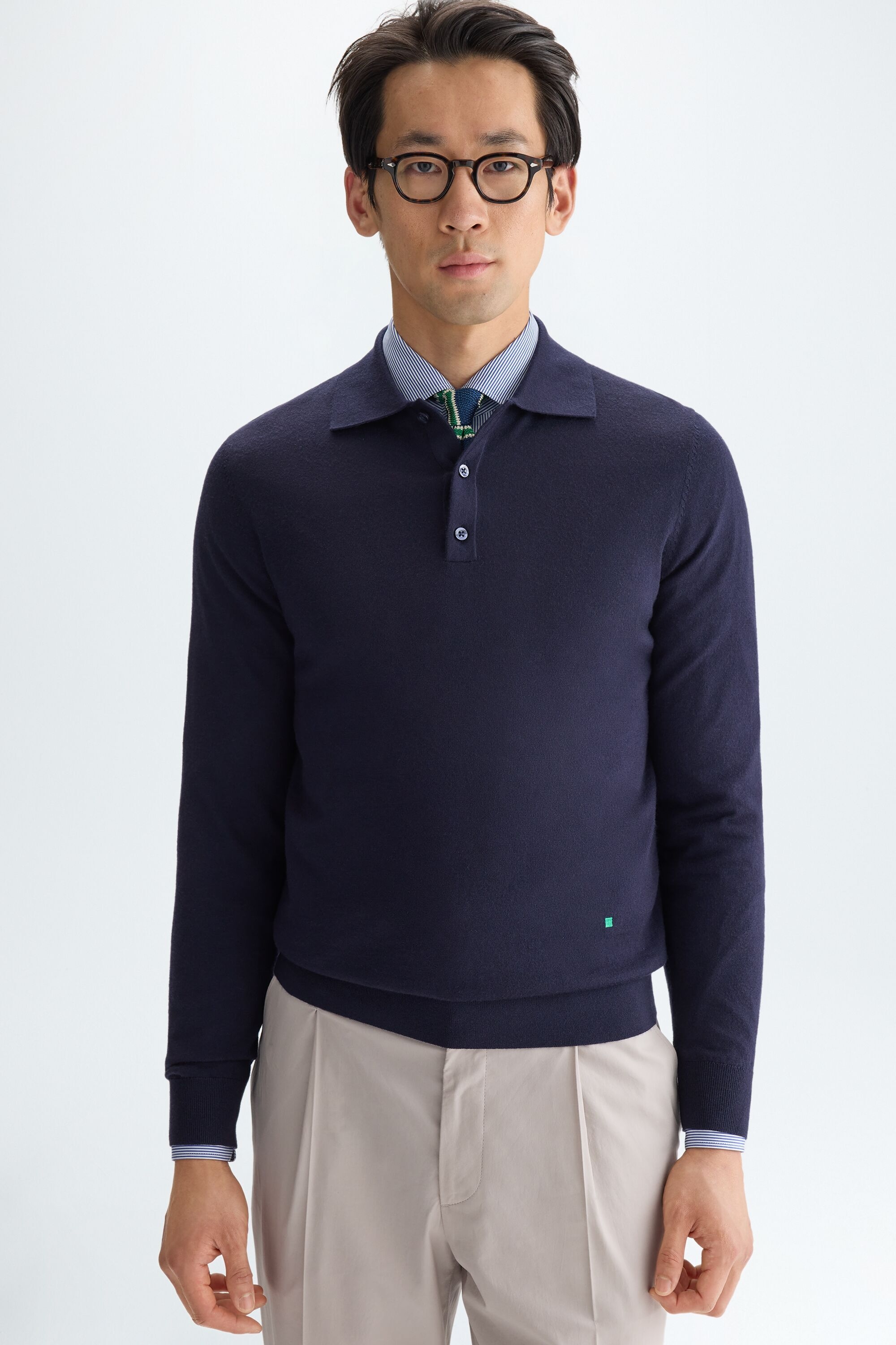 Merino wool polo shirt