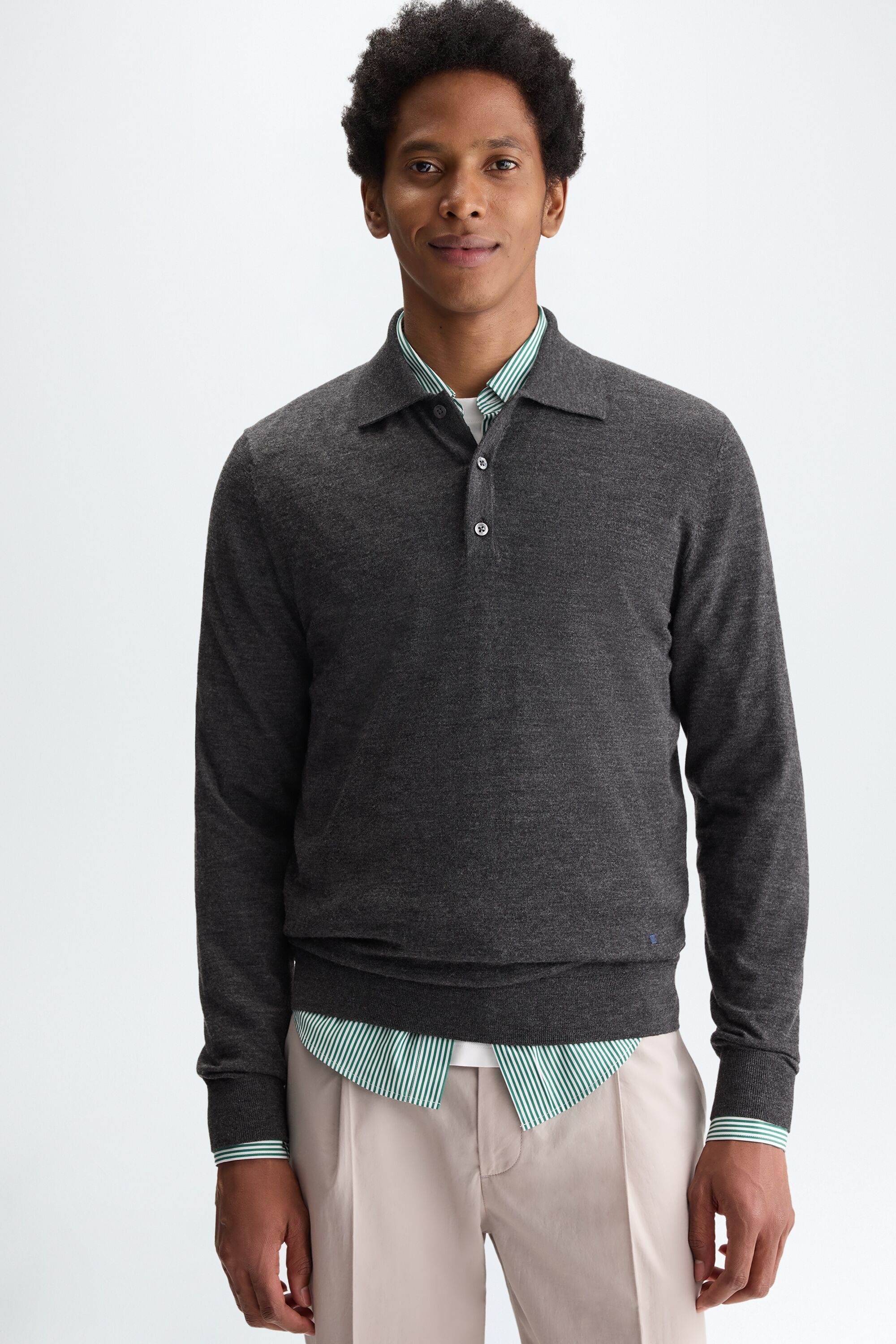Merino wool polo shirt
