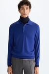 Merino wool knit polo shirt
