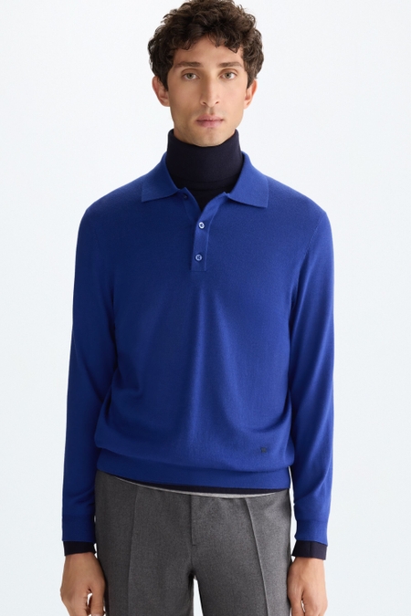 MERINO WOOL KNIT POLO SHIRT