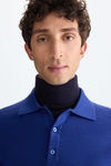 Merino wool knit polo shirt