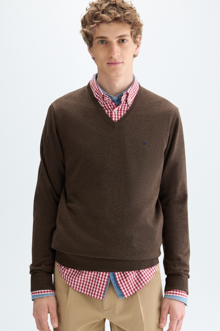 COTTON V-NECK SWEATER
