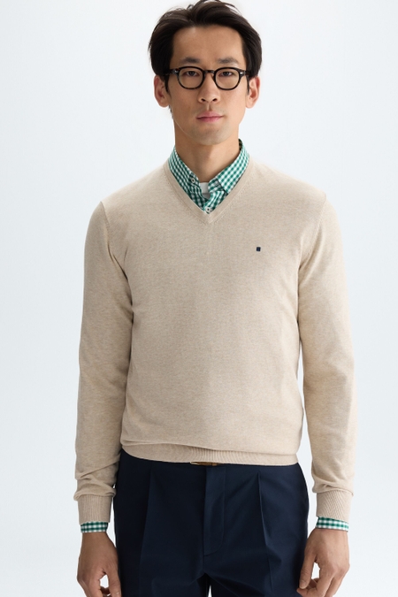 COTTON V-NECK SWEATER
