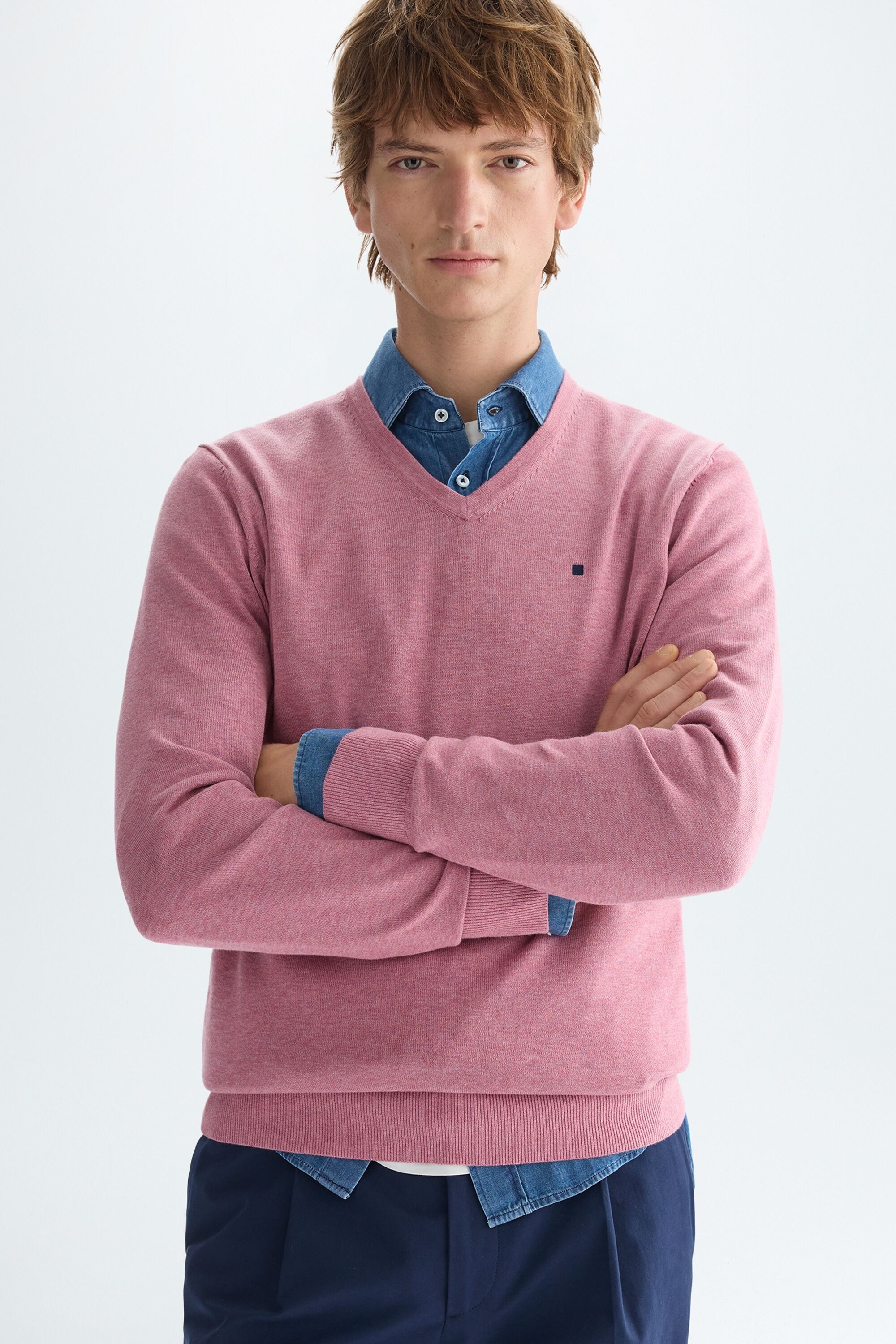 Cotton V-neck sweater