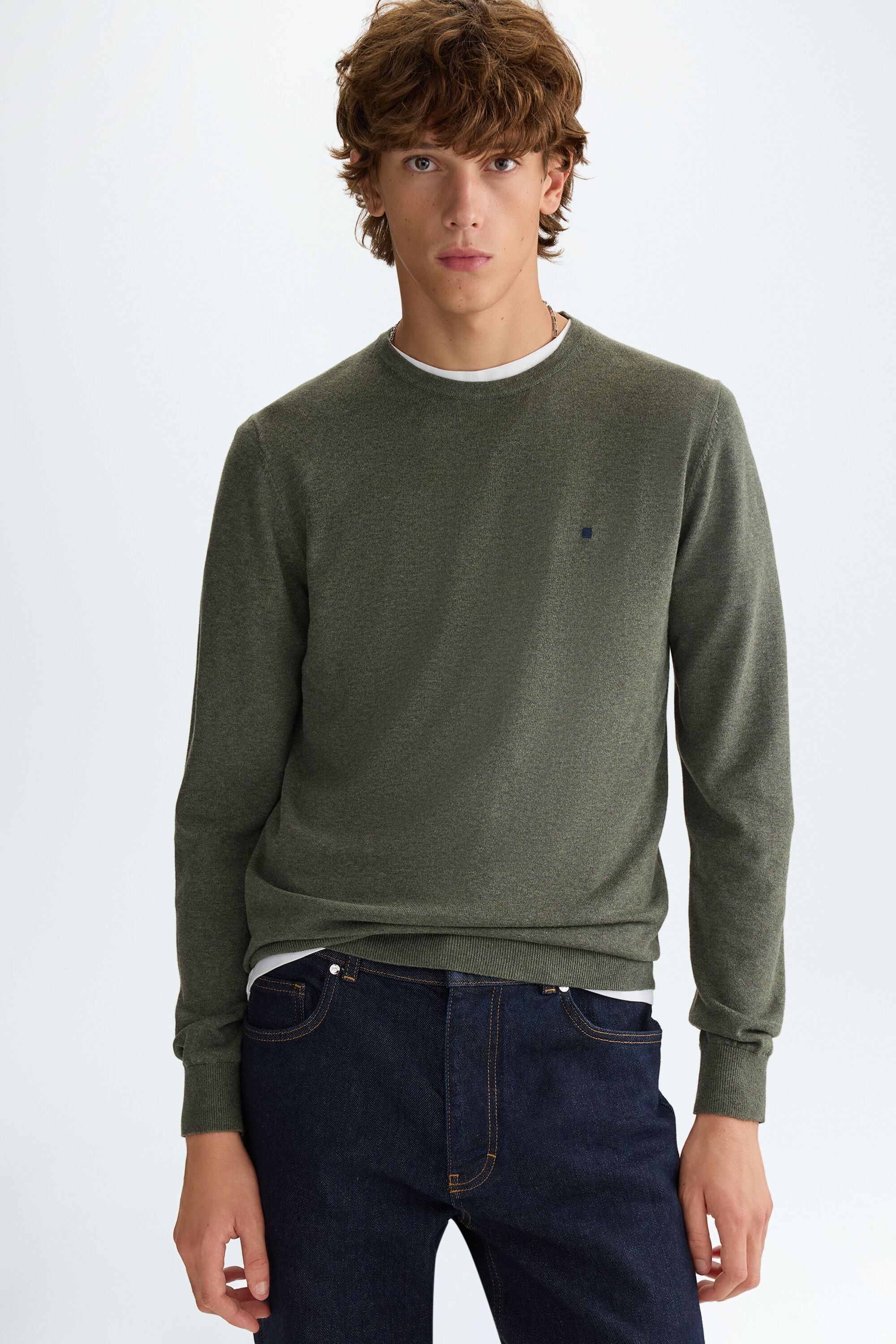 Jersey algodón cuello redondo