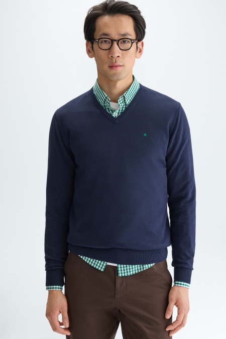 PIMA COTTON V-NECK SWEATER