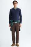 Pima cotton V-neck sweater