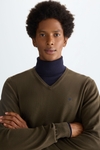 Pima cotton V-neck sweater