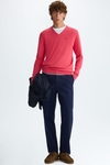 Pima cotton V-neck sweater