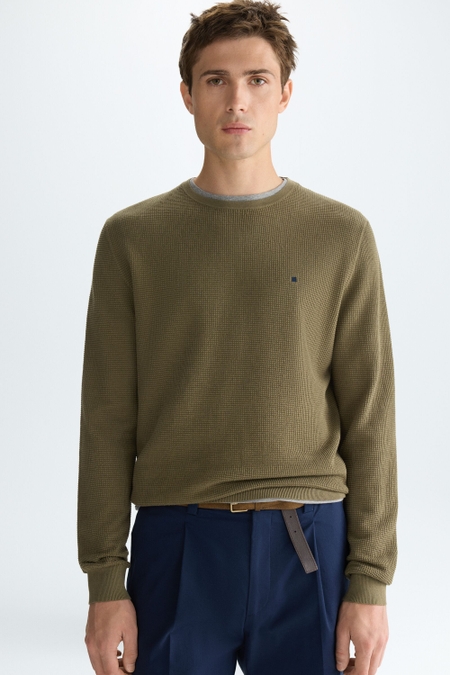 TEXTURED PIMA COTTON SWEATER