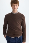 Textured pima cotton sweater