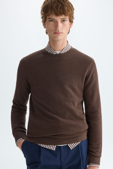 TEXTURED PIMA COTTON SWEATER