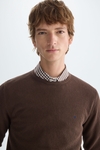 Textured pima cotton sweater