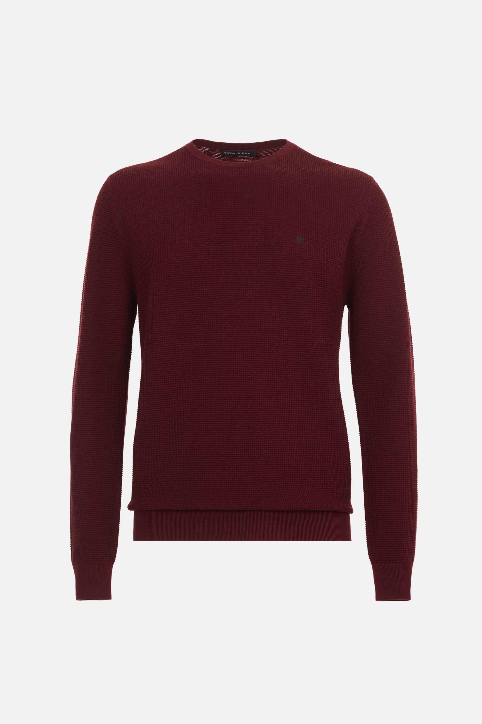 Textured pima cotton sweater burgundy - Purificacion Garcia United