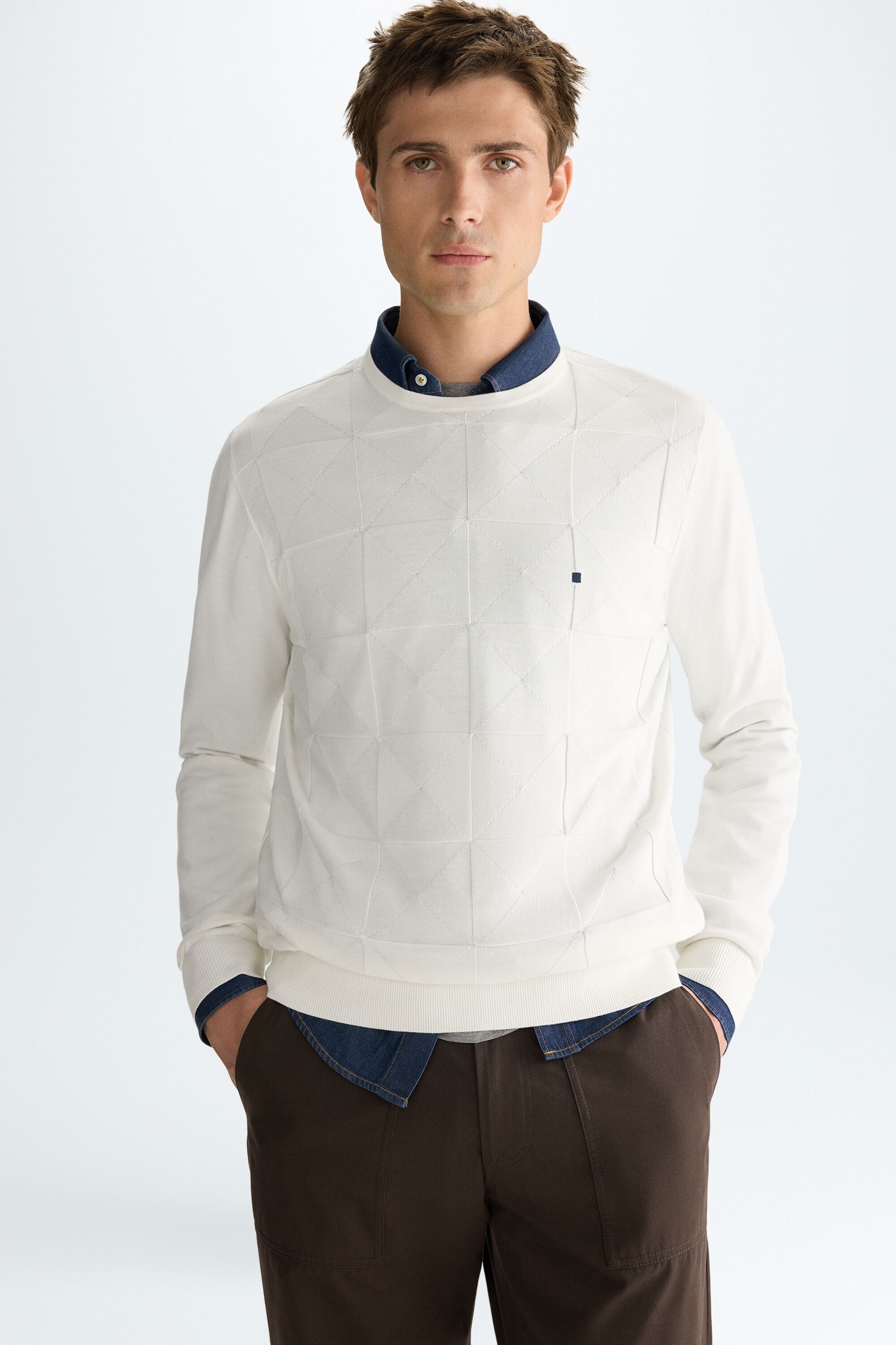Origami pima cotton sweater