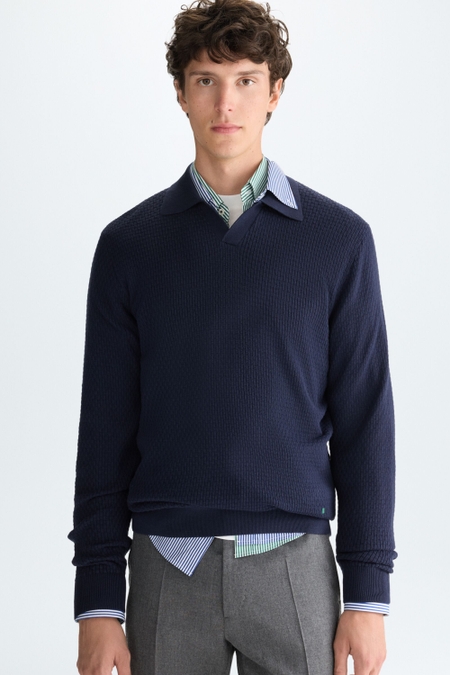 JERSEY ESTRUCTURA ALGODÓN PIMA CUELLO POLO
