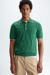 Origami textured knit polo shirt