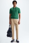 Origami textured knit polo shirt