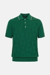 Origami textured knit polo shirt