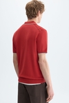Origami textured knit polo shirt