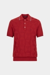 Origami textured knit polo shirt