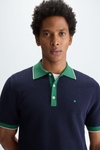 Textured knit polo shirt
