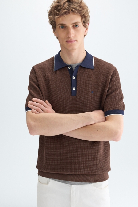 TEXTURED KNIT POLO SHIRT