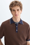 Textured knit polo shirt